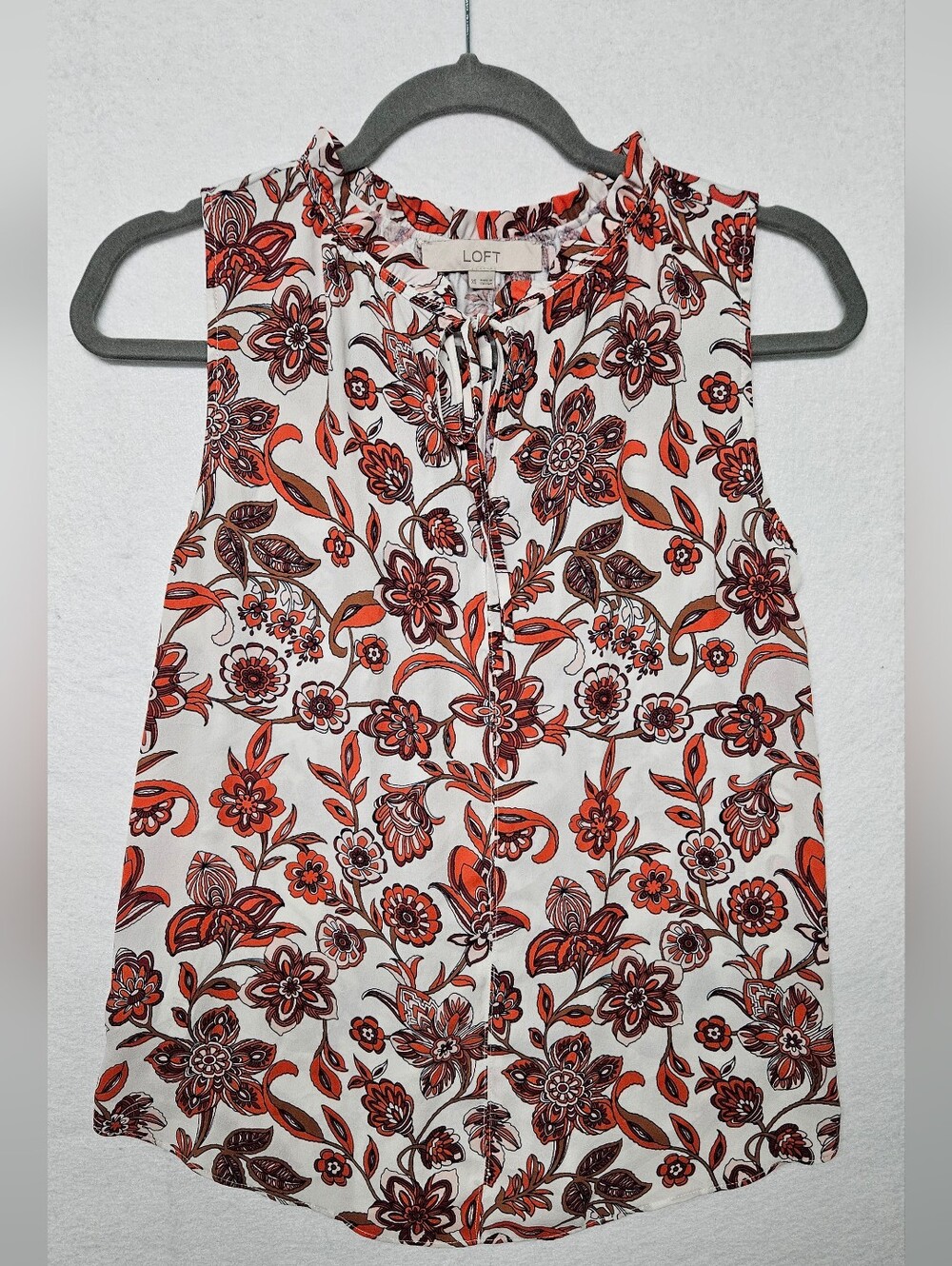 Loft Floral Sleeveless Blouse Tank Professional Teacher Spring Summer